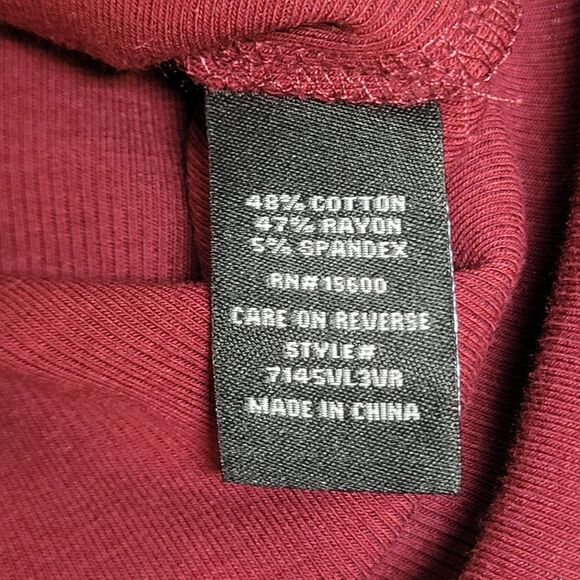 Violet & Roses Long Sleeve Bodysuit -Burgundy - NWT - Picture 5 of 5